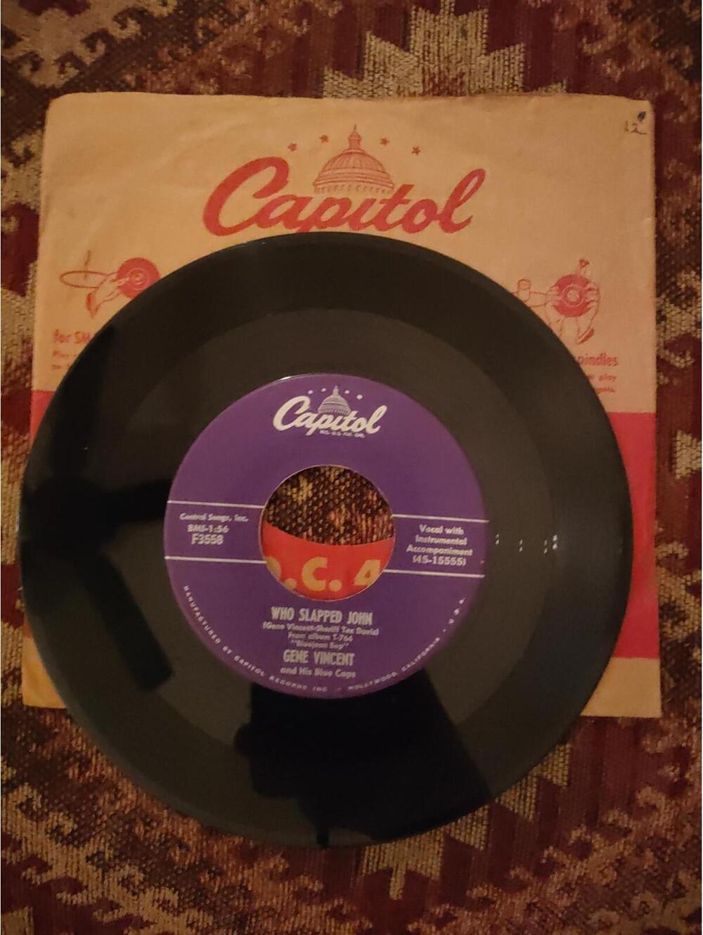 RARE- Gene Vincent- blue jean bop - vinyl 45 - NM